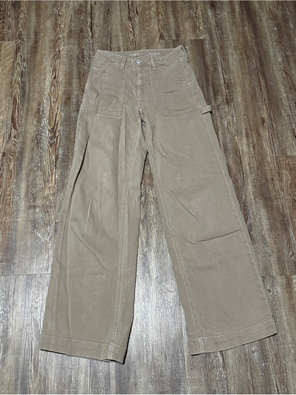 American Eagle Super High Rise Baggy Wide Leg Pants Women's 000 Relaxed Utility